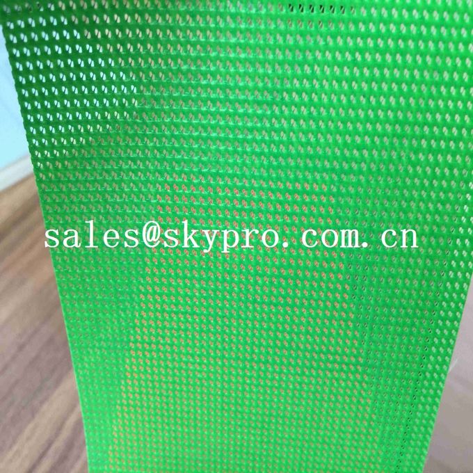 Tear-Resistant Plastic Sheet Fabric Eyelet Woven Green PVC Coated Fabric Plastic Mesh Fabric 0
