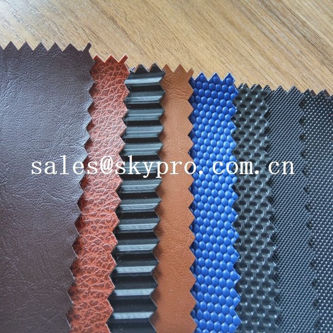 100% PU Synthetic Leather With Colorful Printed Fabric PVC Solid Colors Synthetic Leather 1