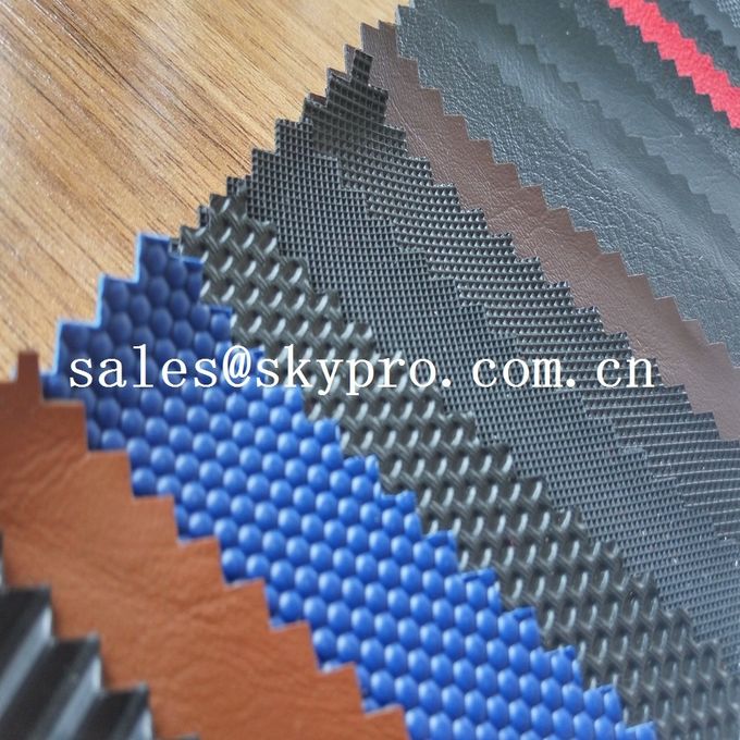 100% PU Synthetic Leather With Colorful Printed Fabric PVC Solid Colors Synthetic Leather 0