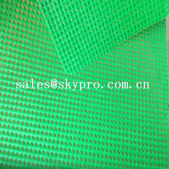 Tear-Resistant Plastic Sheet Fabric Eyelet Woven Green PVC Coated Fabric Plastic Mesh Fabric 1