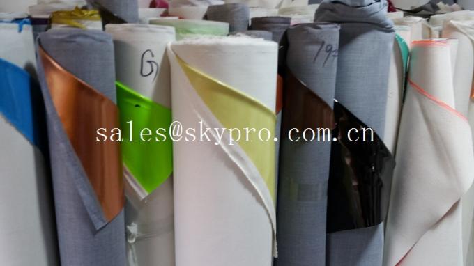 Solid Colors Non - woven Backing Synthetic Leather PU Leather with Colorful Printed Fabric 0