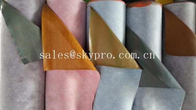 100% PU Synthetic Leather for Sofa Garment Upholstery Leather with Embossed Printing Rexine Leather Faux Leather 0