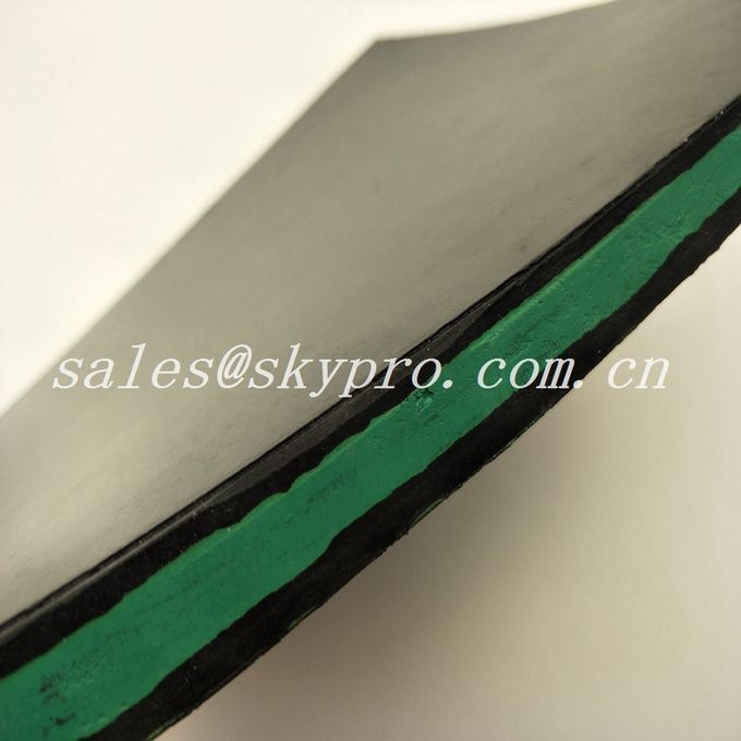 Wear - Resisting 30mm Black + Green + Black Sandwich Skirting Rubber Sheet Panel 1
