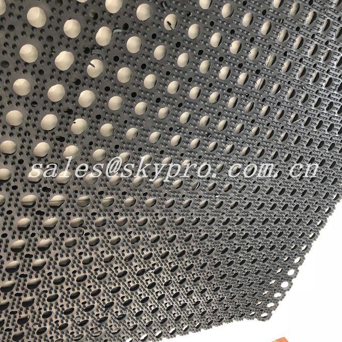 Waterproof Anti - Fatigue Anti - Skid Black Round Hole Rubber Flooring Mat 40x60cm 45x75cm 0