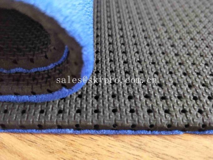 Embossed Perforated Thick Neoprene Fabric Foam Round Hole Bonded Rubber Sheet 0