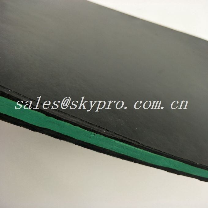 Wear - Resisting 30mm Black + Green + Black Sandwich Skirting Rubber Sheet Panel 2