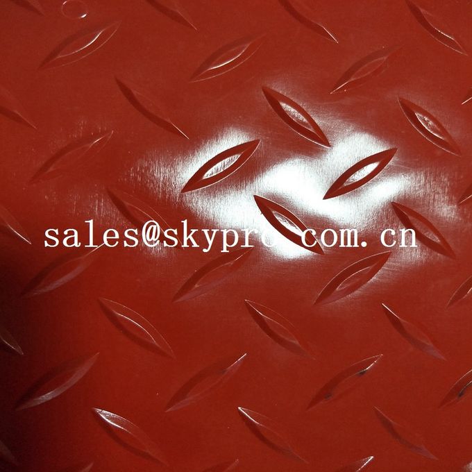 Non slip silver color Plastic Sheet  thin gloosy PVC diamond thread pattern floor mat 0