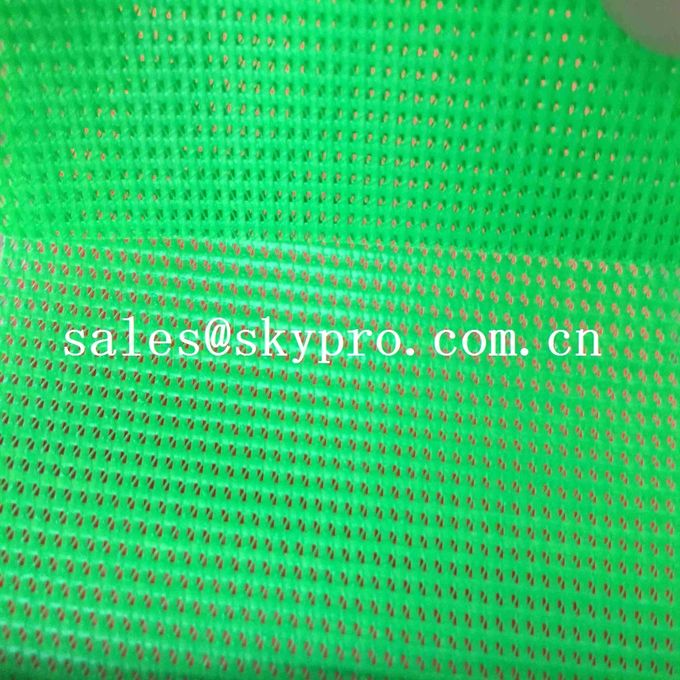 Tear-Resistant Plastic Sheet Fabric Eyelet Woven Green PVC Coated Fabric Plastic Mesh Fabric 2